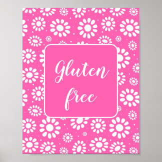 Blommigt för glutenfri Rosa Poster