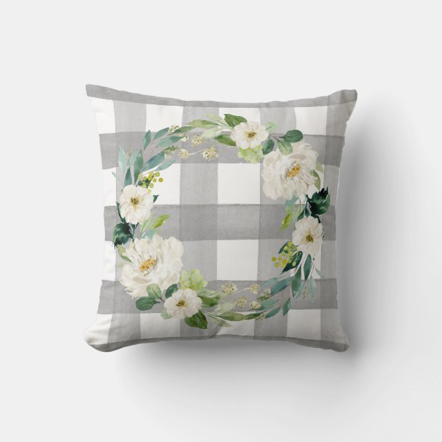 Blommigt för Grått av  i boskapsuppfödning i Rusti Kudde (Framsida)