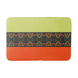 Blommigt för grön och Orange i kalk Badrumsmatta