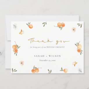 Blommigt för Grönt av mjuk Orange i Cute Elegant B Tack Kort