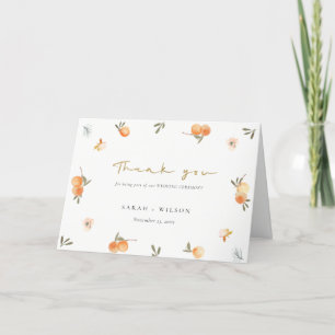Blommigt för Grönt av mjuk Orange i Cute Elegant B Tack Kort
