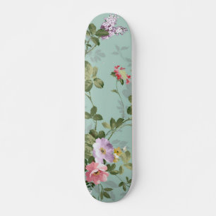 Blommigt för Grönt av vintage Mini Skateboard Bräda 18,5 Cm
