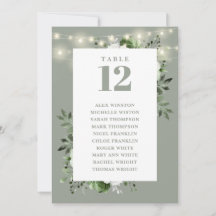 Blommigt för Grönt  Bordsnummer för sittdiagram