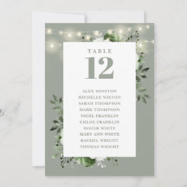 Blommigt för Grönt  Bordsnummer för sittdiagram