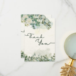 Blommigt för grönt - vattenfärg - tackkort tack kort