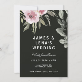 Blommigt för Grönten Färsk och Elegant Inbjudningar