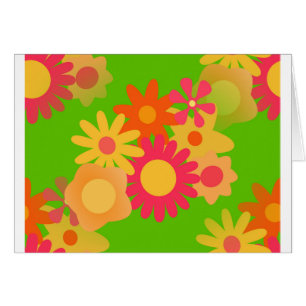 blommigt för groovy-mod hälsningskort