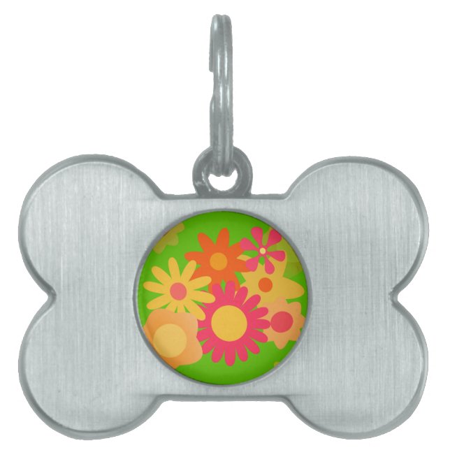 blommigt för groovy-mod ID-bricka husdjur (Framsidan)