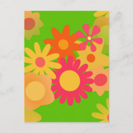 blommigt för groovy-mod vykort