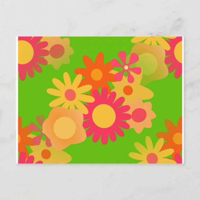 blommigt för groovy-mod vykort (Framsida)