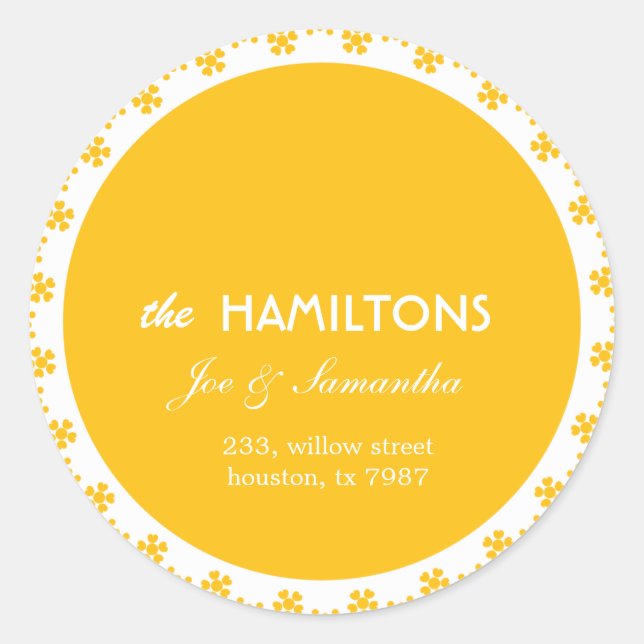 blommigt för gult - lägger till etiketter (Framsida)