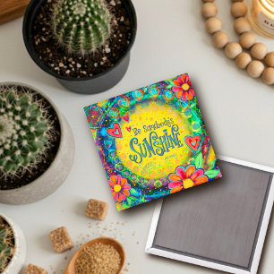 Blommigt för Gulten för solskensspirivitet Magnet