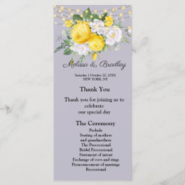 Blommigt för Gulten Rustic ljus, meny.Bröllopsprog Program