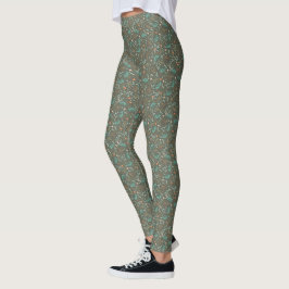 Blommigt för handgjord färgstark jul leggings