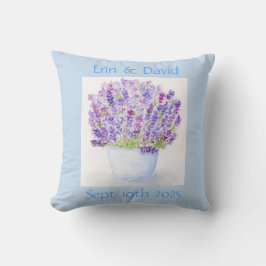 Blommigt för handmålad flytande vattenfärg Lavende Kudde