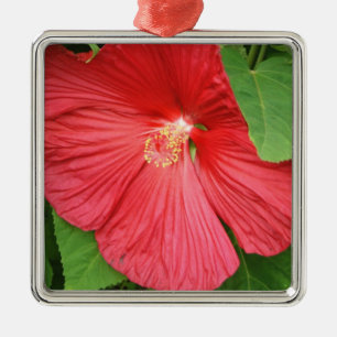 Blommigt för Hibiscus Flower Bright-Magenta Julgransprydnad Metall