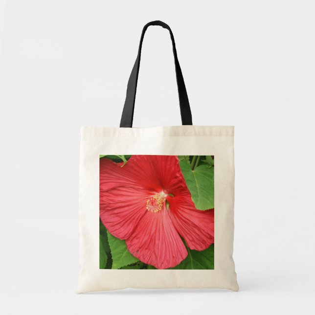 Blommigt för Hibiscus Flower Bright-Magenta Tygkasse (Framsidan)