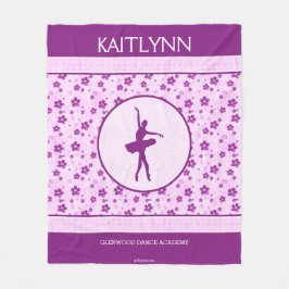 Blommigt för hjärta för personligbalettdansör fleecefilt