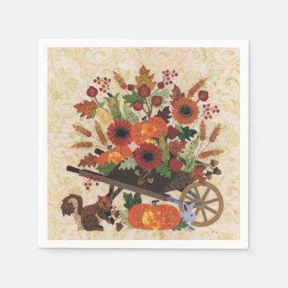 Blommigt för höstfällekorren Rustic Elegant Papper Pappersservett