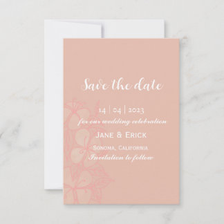 Blommigt för icke-fotoenkel Rosa Spara Datumet