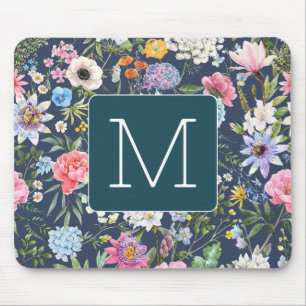 Blommigt för inledande Söt, färgfull illustration Musmatta