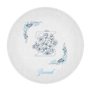 Blommigt för inledande ’Z’ Blue Monogram Lugn