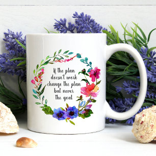 Blommigt för inspirationsskapande Motivational Ord Kaffemugg