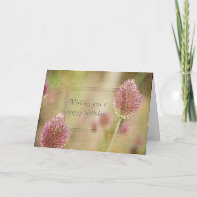 Blommigt för inspirerad Rosa Kort (Framsida)