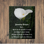 Blommigt för Inspiron Serenity Prayer Calla Lily Pussel<br><div class="desc">Blommigt,  8 x 10-tums pussel med fotobilden av en underbar,  vit Calla Lily tillsammans med Serenity Prayers inspirerande ord. Perfekten storlek för raming!</div>