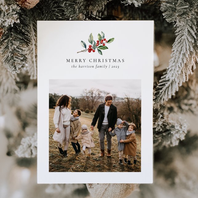 Blommigt för julfärgsfärg fem fotokollage julkort (Skapare uppladdad)