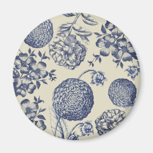 Blommigt för kantutjämning av blå blomma magnet