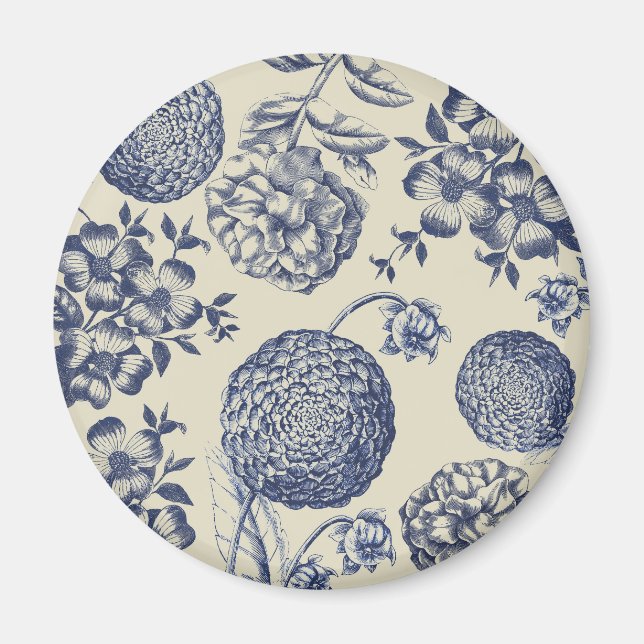 Blommigt för kantutjämning av blå blomma magnet (Framsidan)