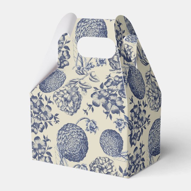 Blommigt för kantutjämning av blå blomma presentaskar (Framsidan Sidan)