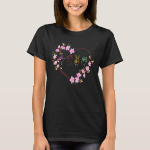 Blommigt för kärlek-teckenspråk Heart ASL Valentin T Shirt
