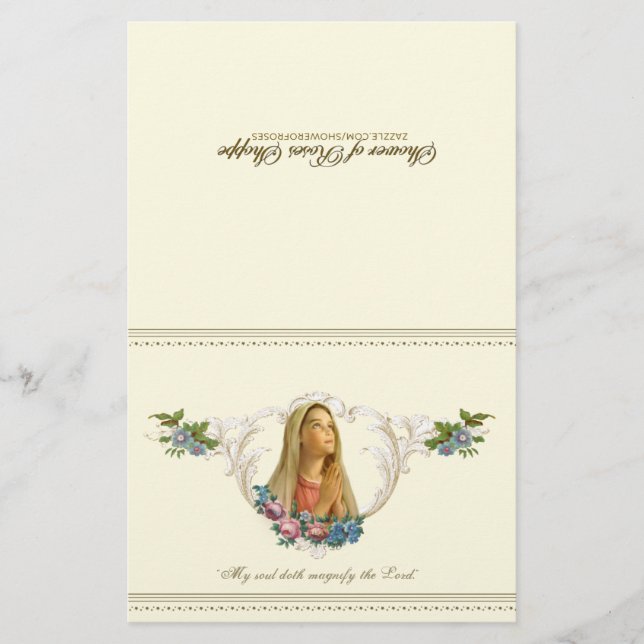 Blommigt för katolsk Junggin Mary Vintage Religiös (Framsida)