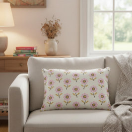 Blommigt för Kor Stitch Embroidery Prydnadskudde