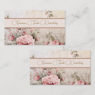 Blommigt för kvinnlig mjuk neutralt färgad visitkort