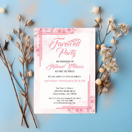 Blommigt för kvinnors Party Elegant Rosa i farväl Inbjudningar