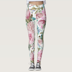 Blommigt för lavendel för kricka för vintageland leggings