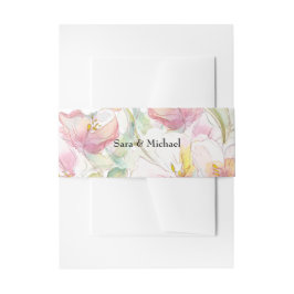 Blommigt för lavender och Rosa Watercolor Band För Inbjudningskort