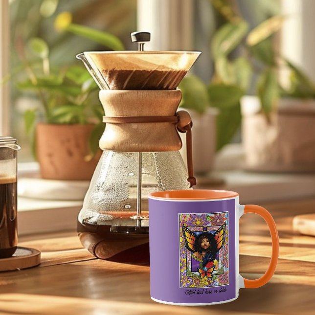 Blommigt för Lila av monarch Butterfly Fairy Mugg (Skapare uppladdad)