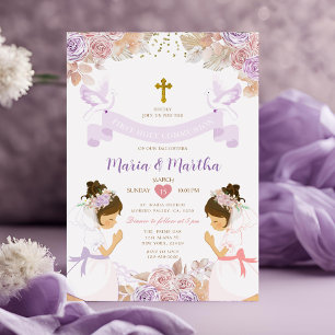 Blommigt för Lila av Rosa i första Heligan i kommu Inbjudningar