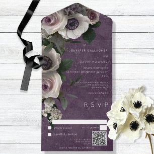 Blommigt för Lila Elegant i plasma Modern QR-kod