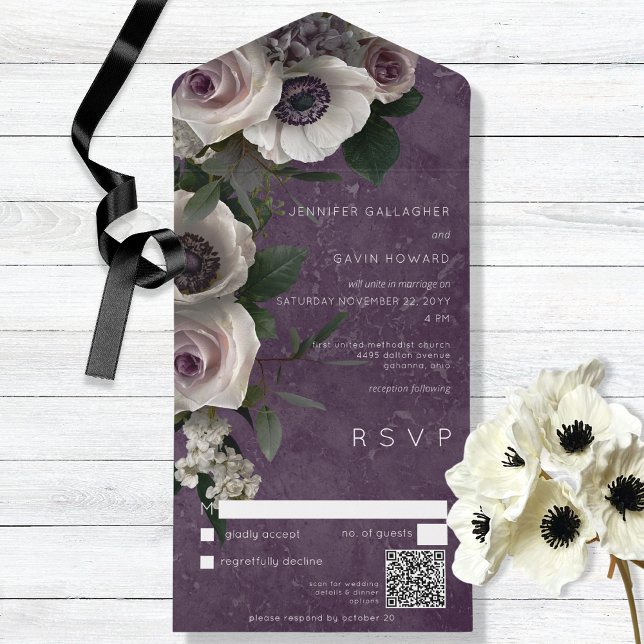 Blommigt för Lila Elegant i plasma Modern QR-kod (Skapare uppladdad)