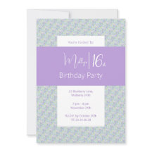 blommigt för Lila Grönt  Tonåringar 16:e födelseda