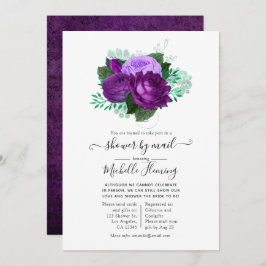 Blommigt för lila och Grönt Visa efter e-post Inbjudningar