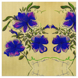 Blommigt för lila och Gult Tyg