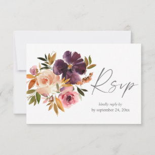 Blommigt för lila och  Rosa med OSA kort av måltid