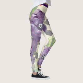 Blommigt för lila vattenfärg leggings
