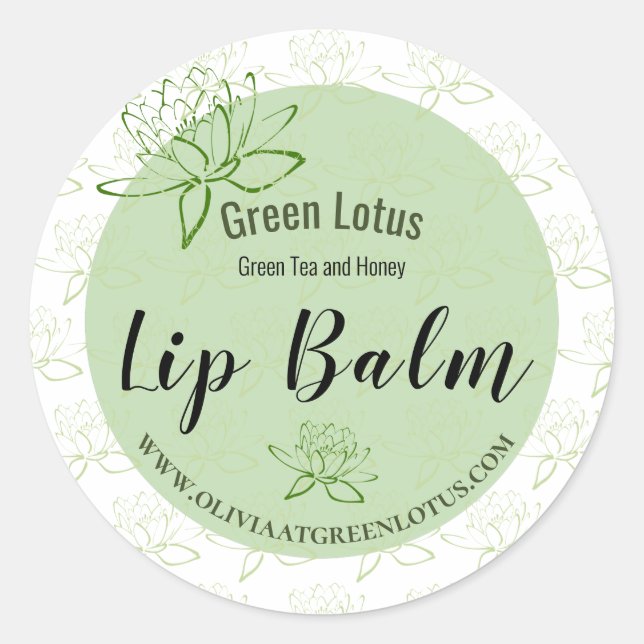 Blommigt för Lip Balm-Grönten för Marknadsföring-e Runt Klistermärke (Framsida)